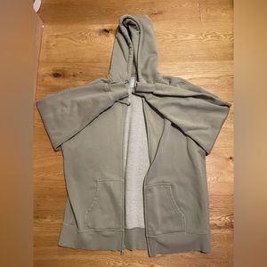 Aritzia CozyAF zip up saje green hooded sweater